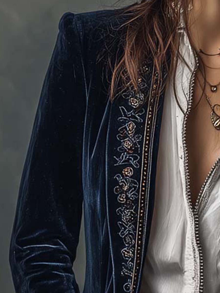 Navy Velvet Jacket