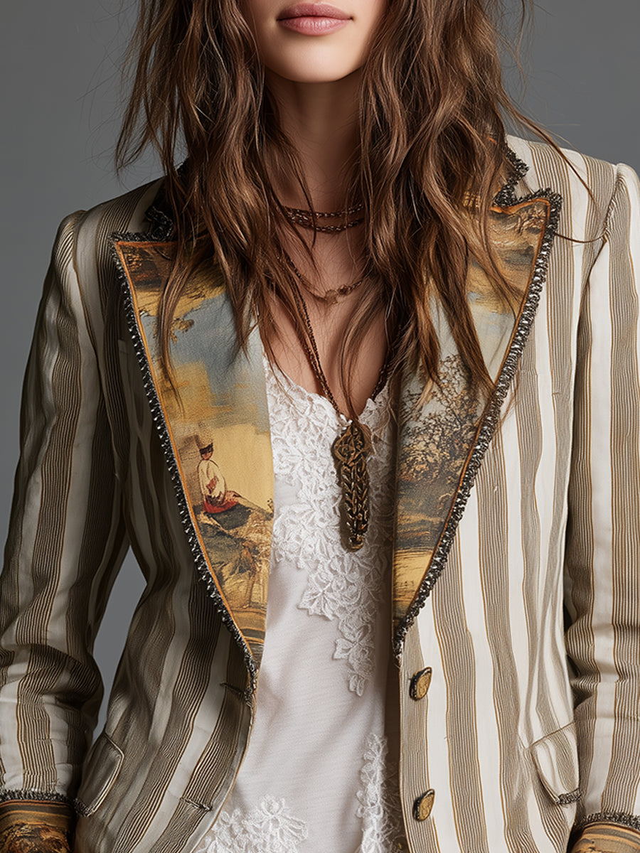 Striped Cotton Blazer