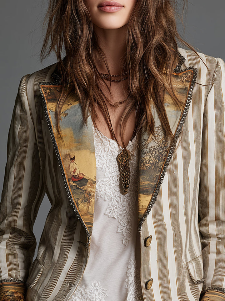 Striped Cotton Blazer