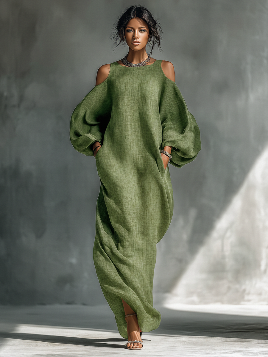 Cold-Shoulder Maxi Dress