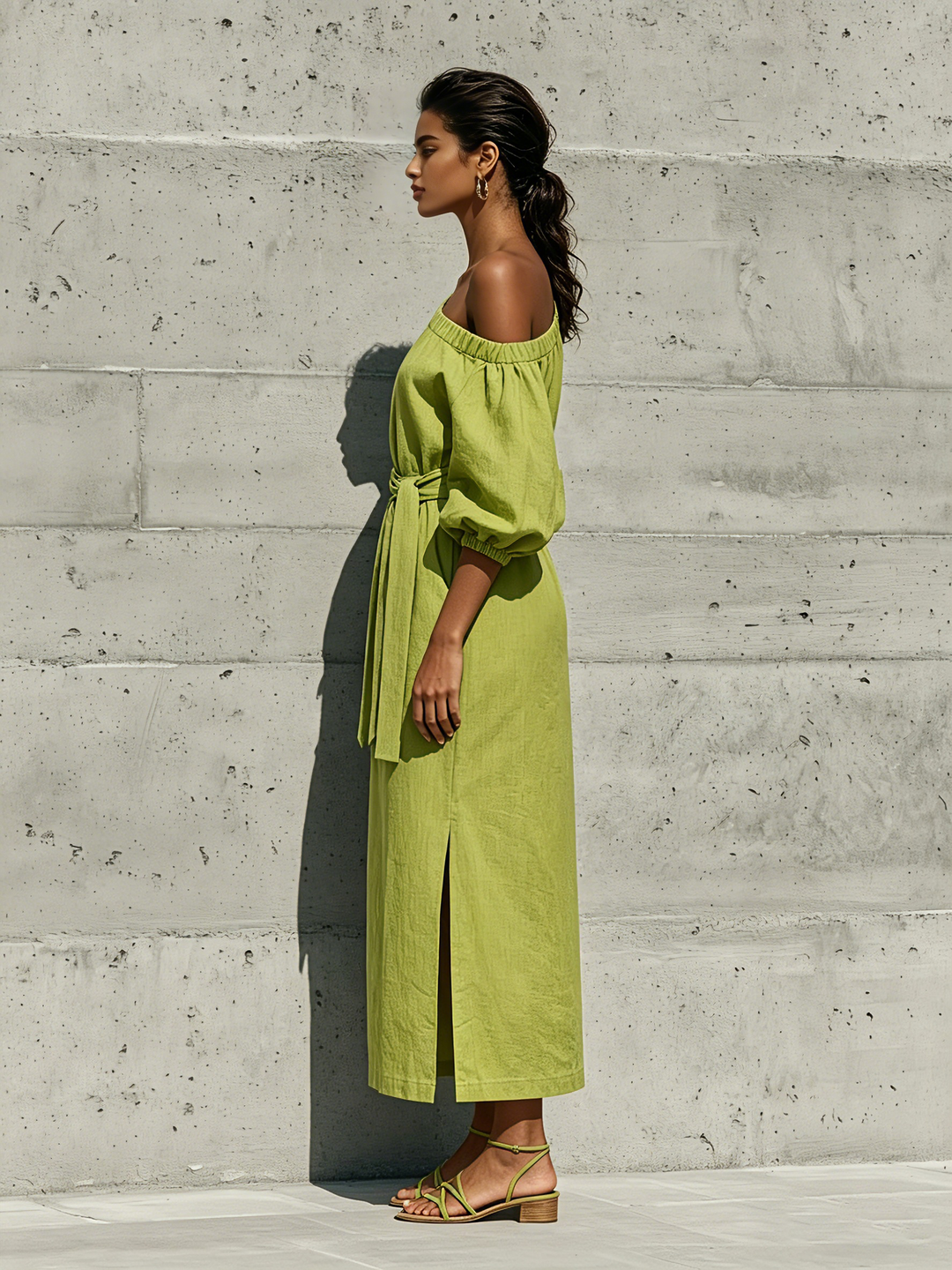 Lime Green Midi Dress