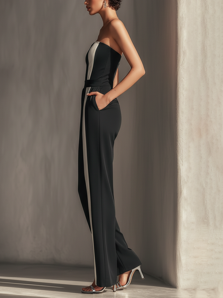 Black Strapless Jumpsuit