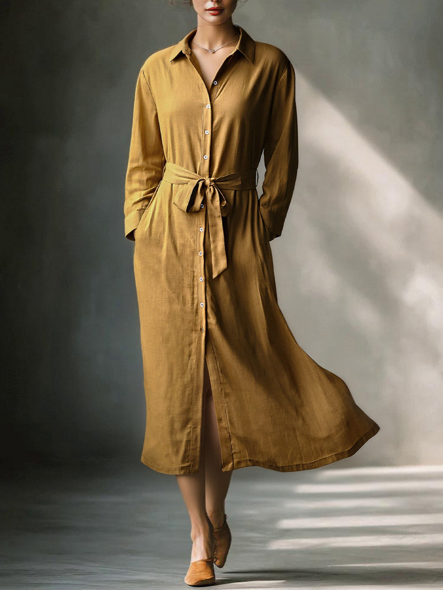 Mia Linen Midi Dress