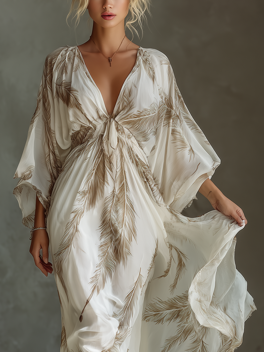 Ivory Taupe Maxi Dress