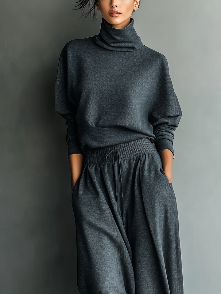 Charcoal Turtleneck Set