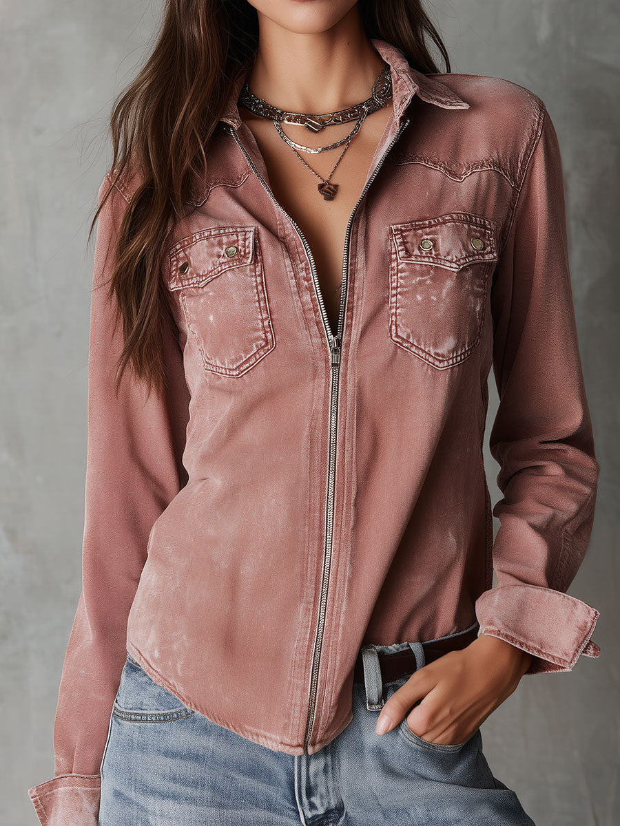 Rose Denim Shirt