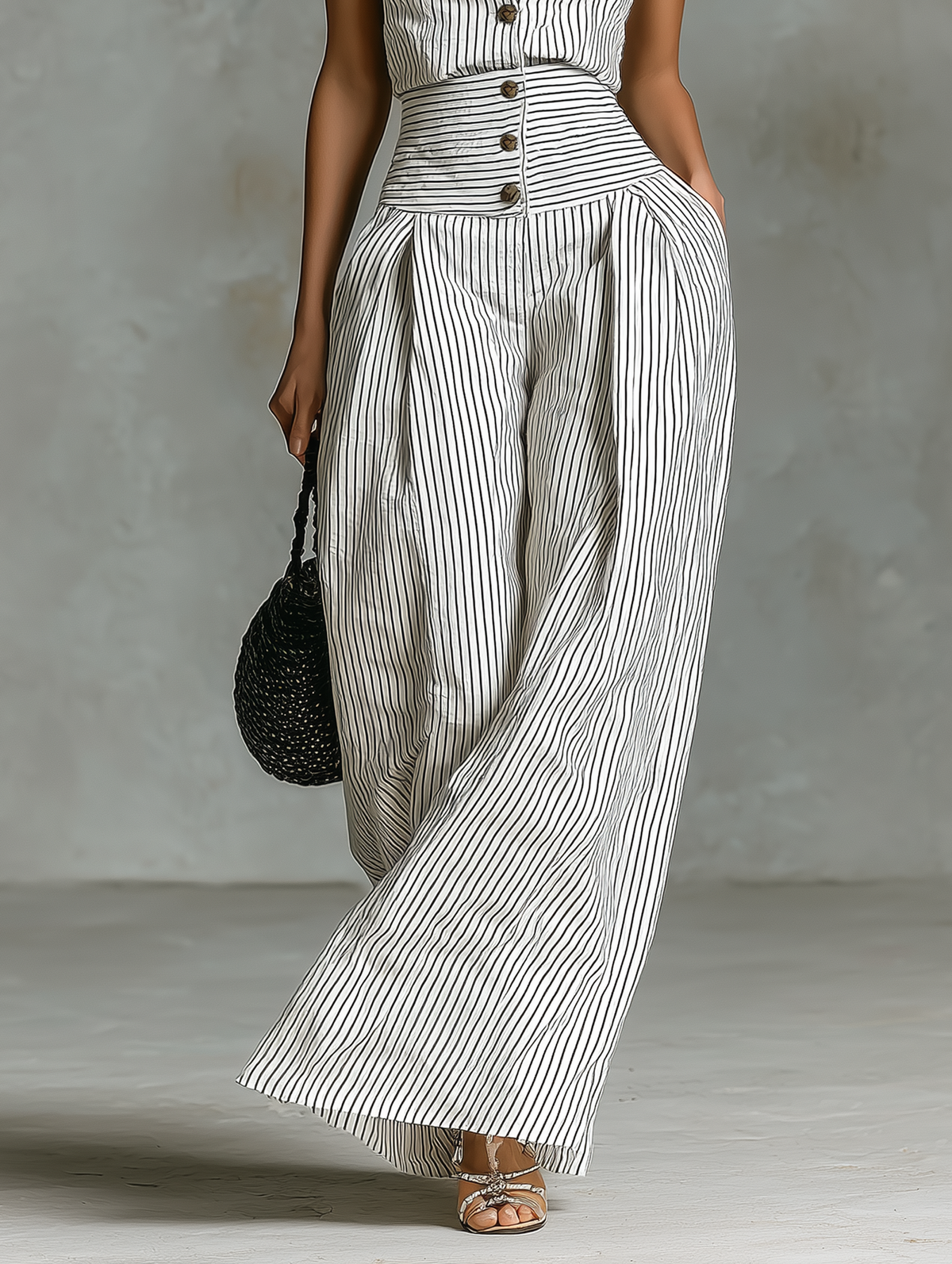 Linen Striped Jumpsuit