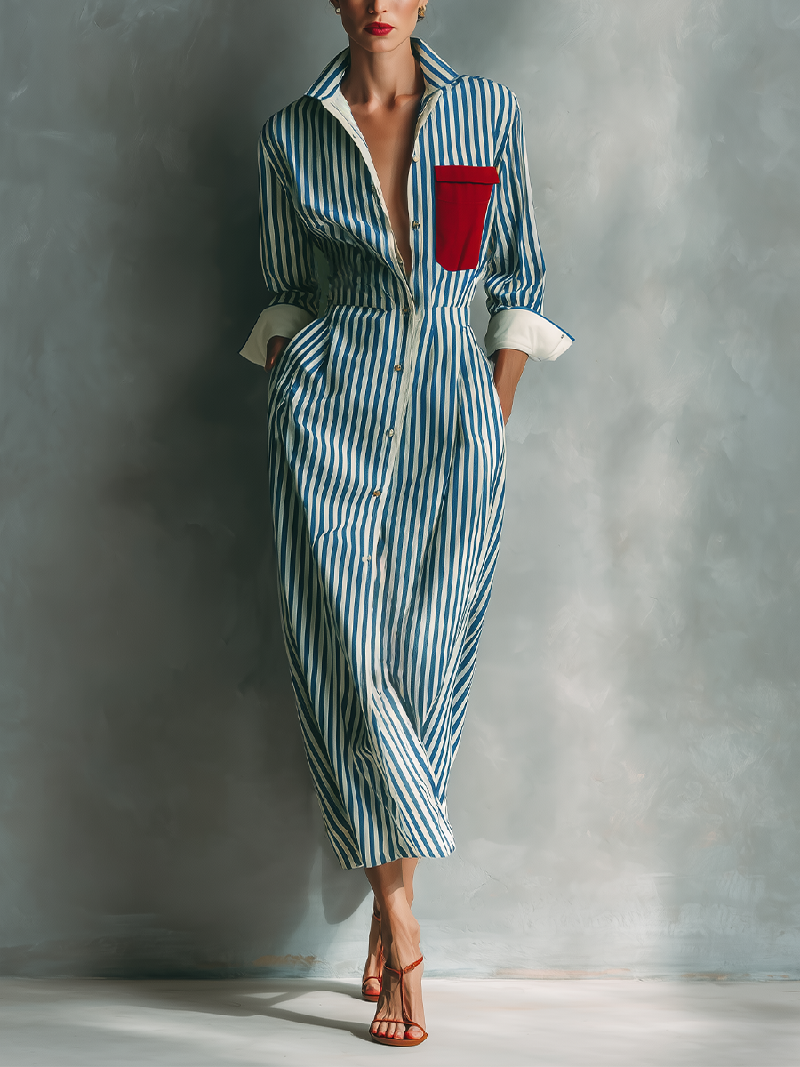 Striped Shirt Dress