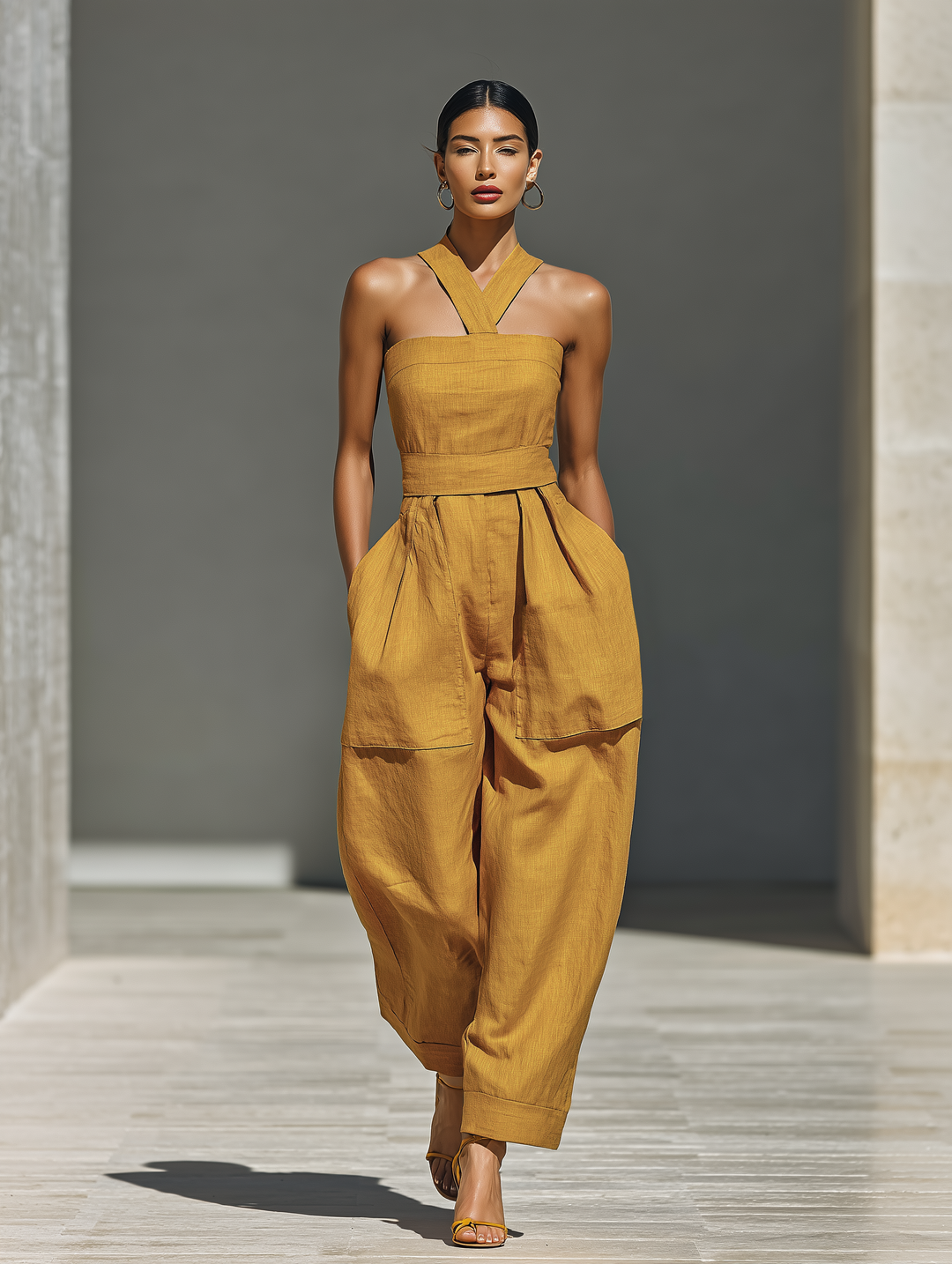 Linen-Blend Jumpsuit
