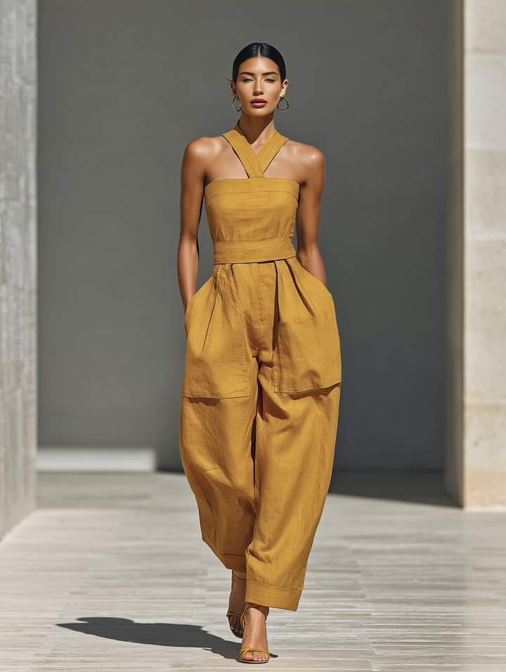 Linen-Blend Jumpsuit