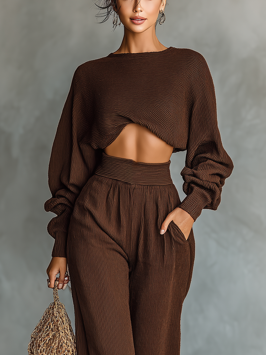 Coffee Knitted Set