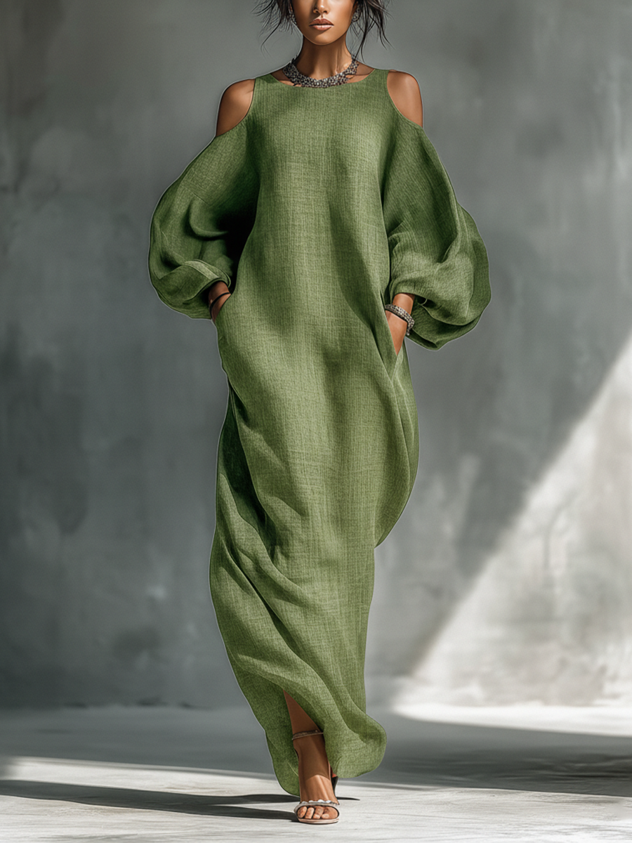 Cold-Shoulder Maxi Dress