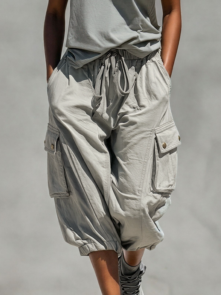 Grey Tank & Cargo Shorts