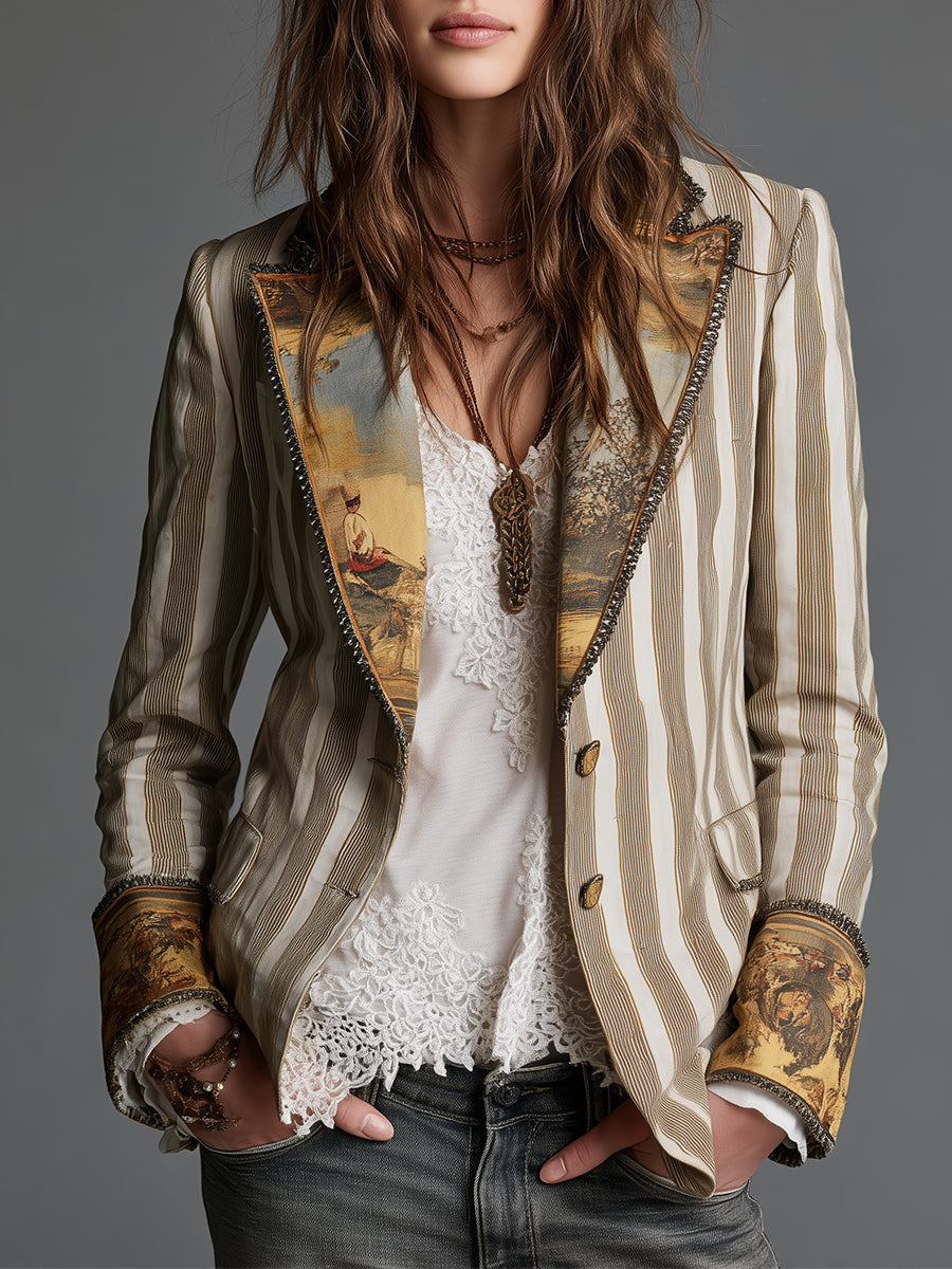 Striped Cotton Blazer