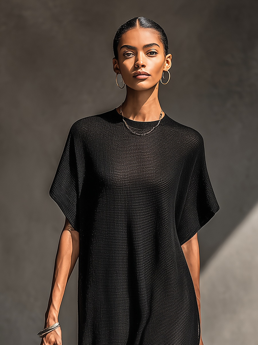 Sheer Knit Maxi Dress