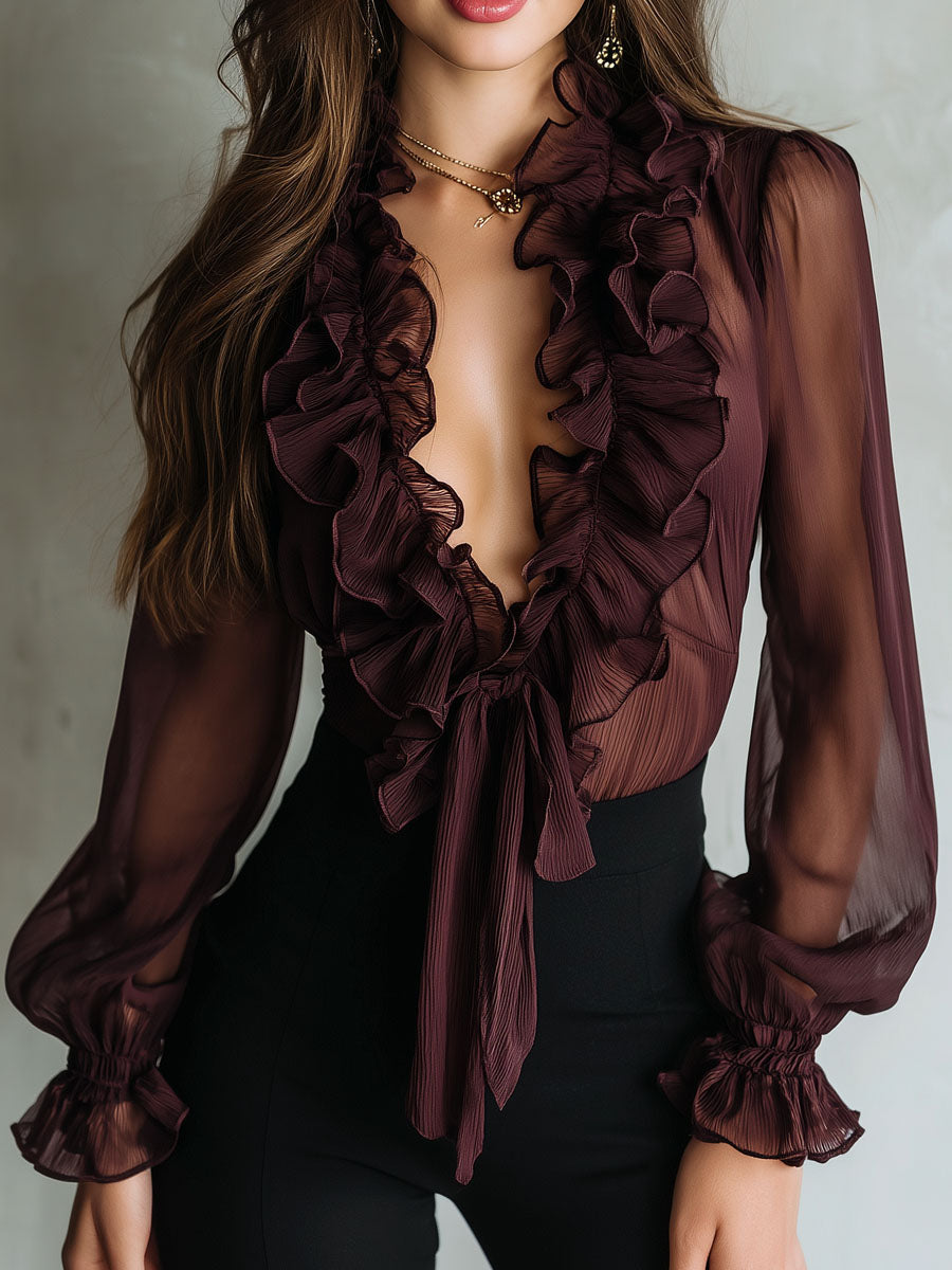 Plum Chiffon Blouse