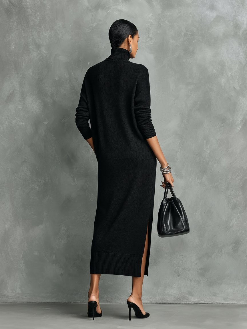 Turtleneck Midi Dress