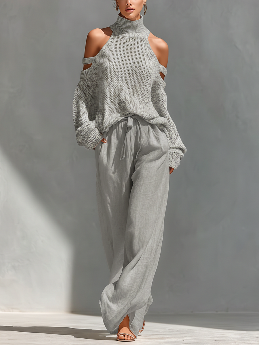 Beige Knit Set
