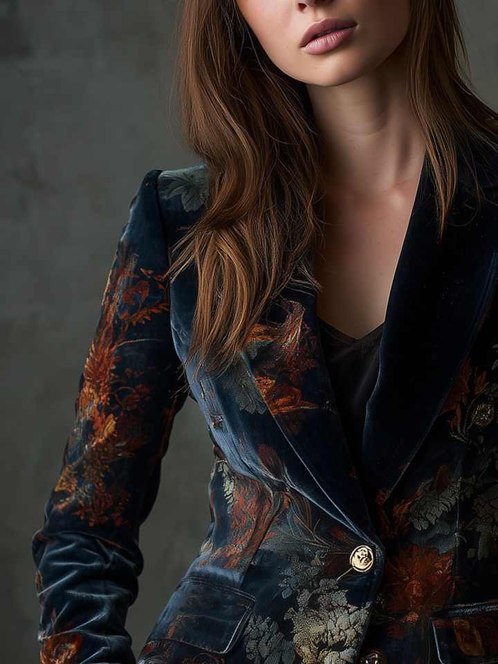 Floral Velvet Blazer
