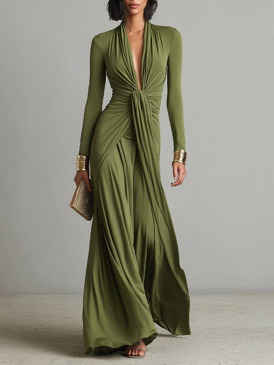 Olive Silky Dress