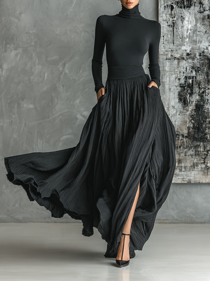 Turtleneck Skirt Set