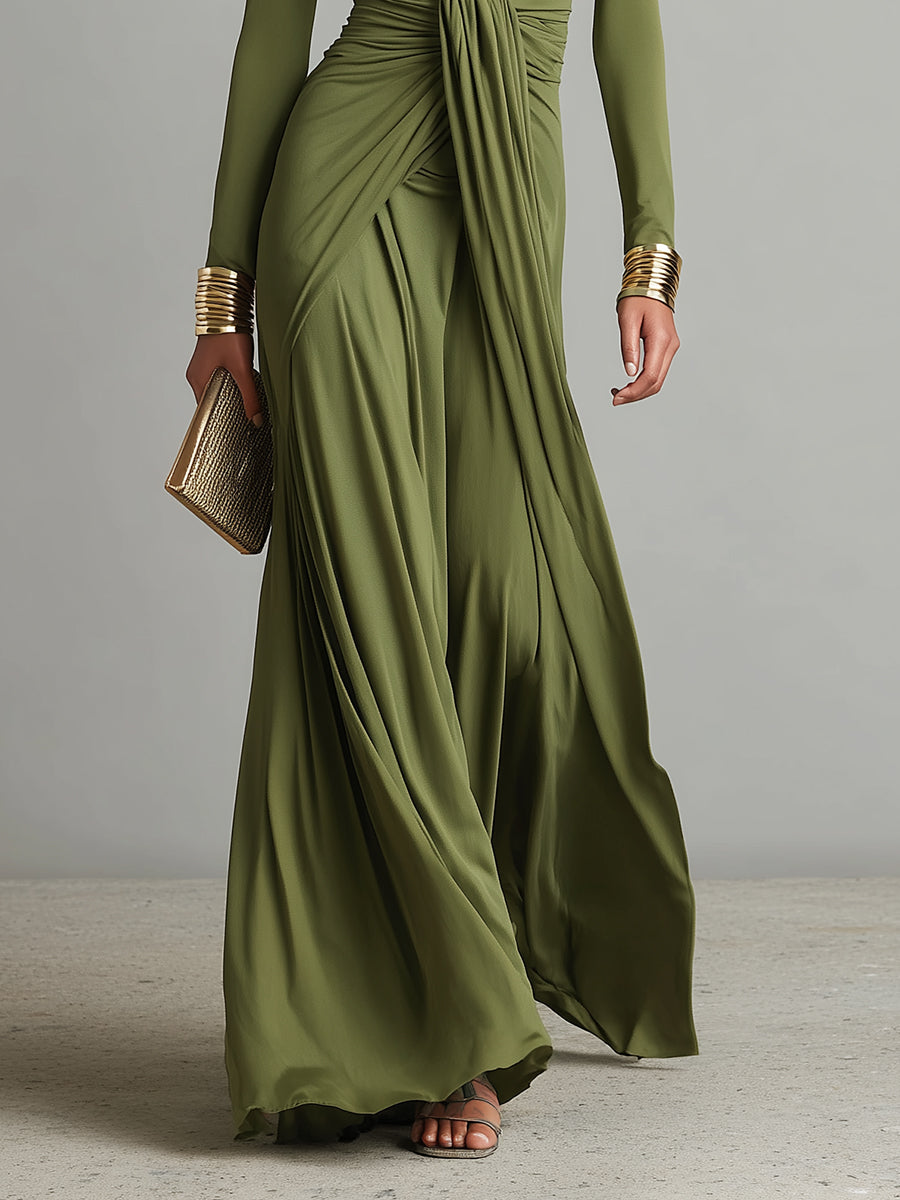 Olive Silky Dress