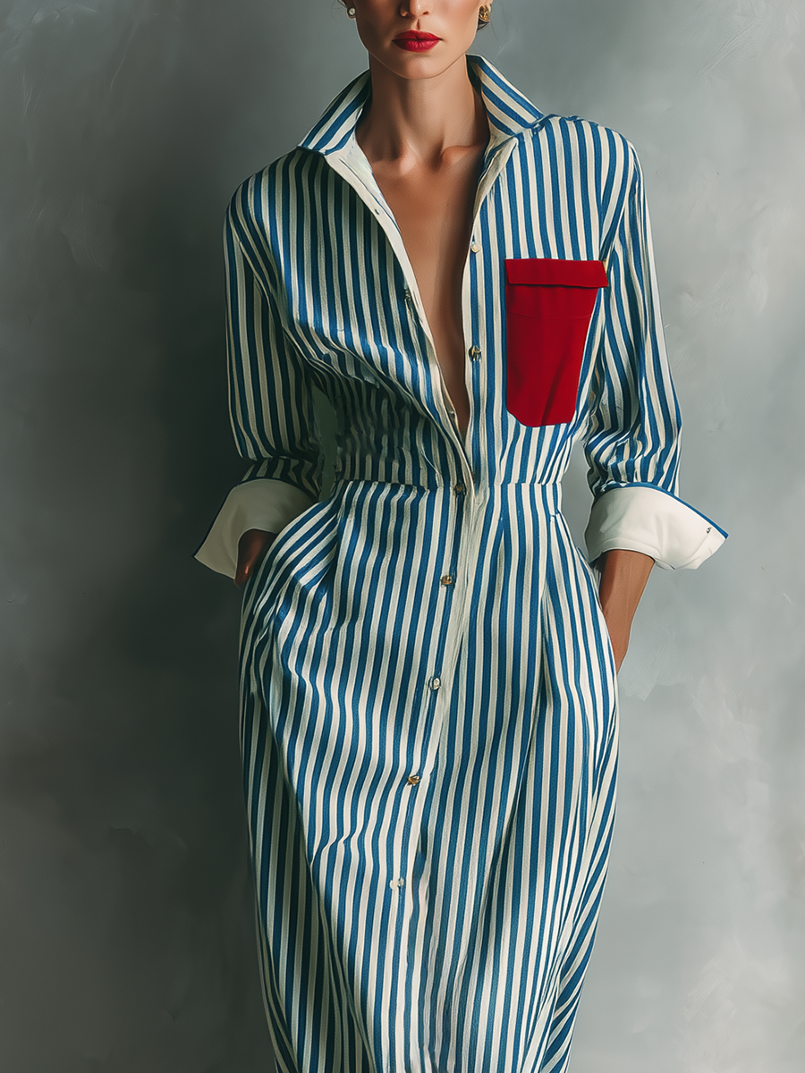 Striped Shirt Dress