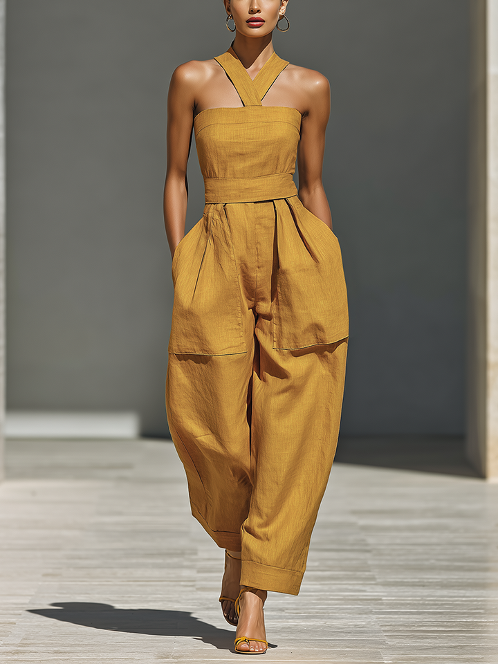 Linen-Blend Jumpsuit