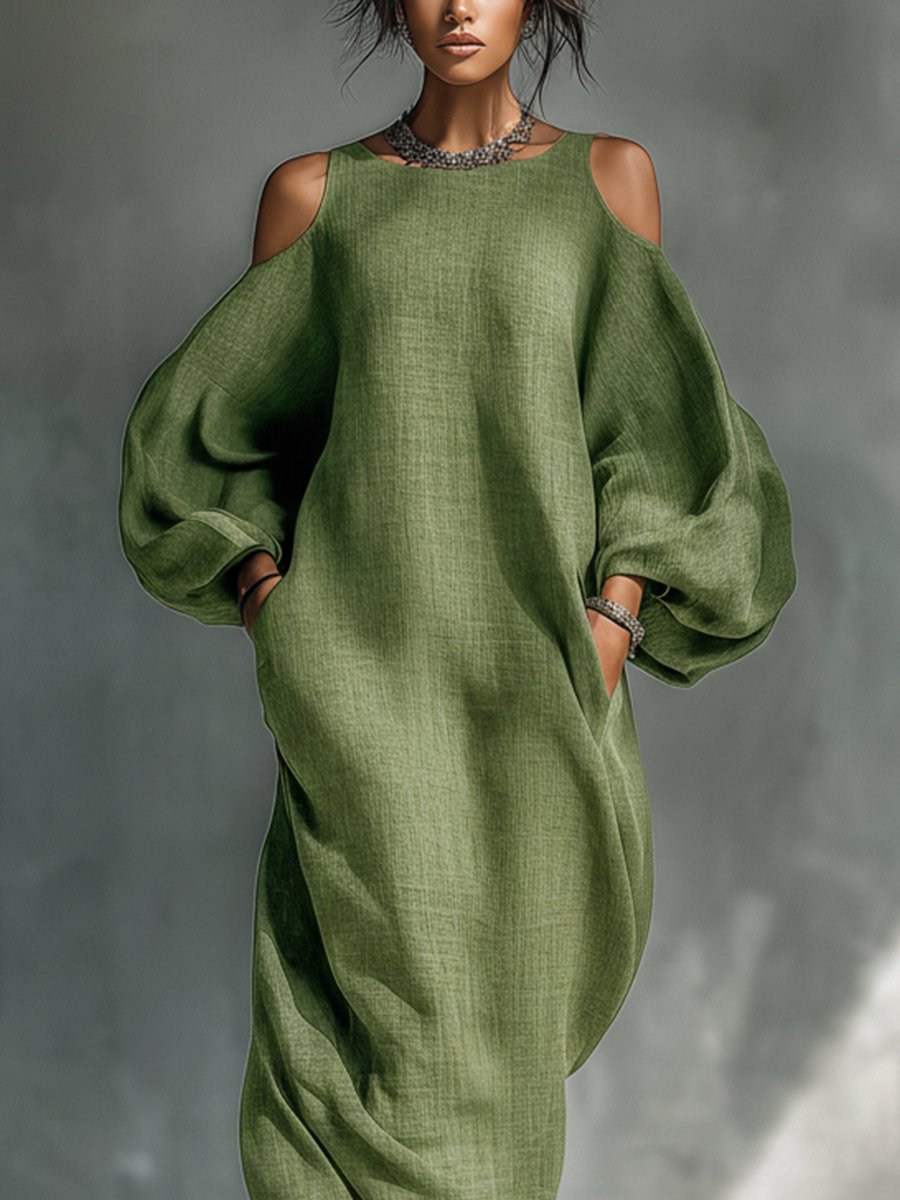 Cold-Shoulder Maxi Dress