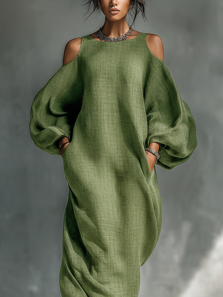 Cold-Shoulder Maxi Dress