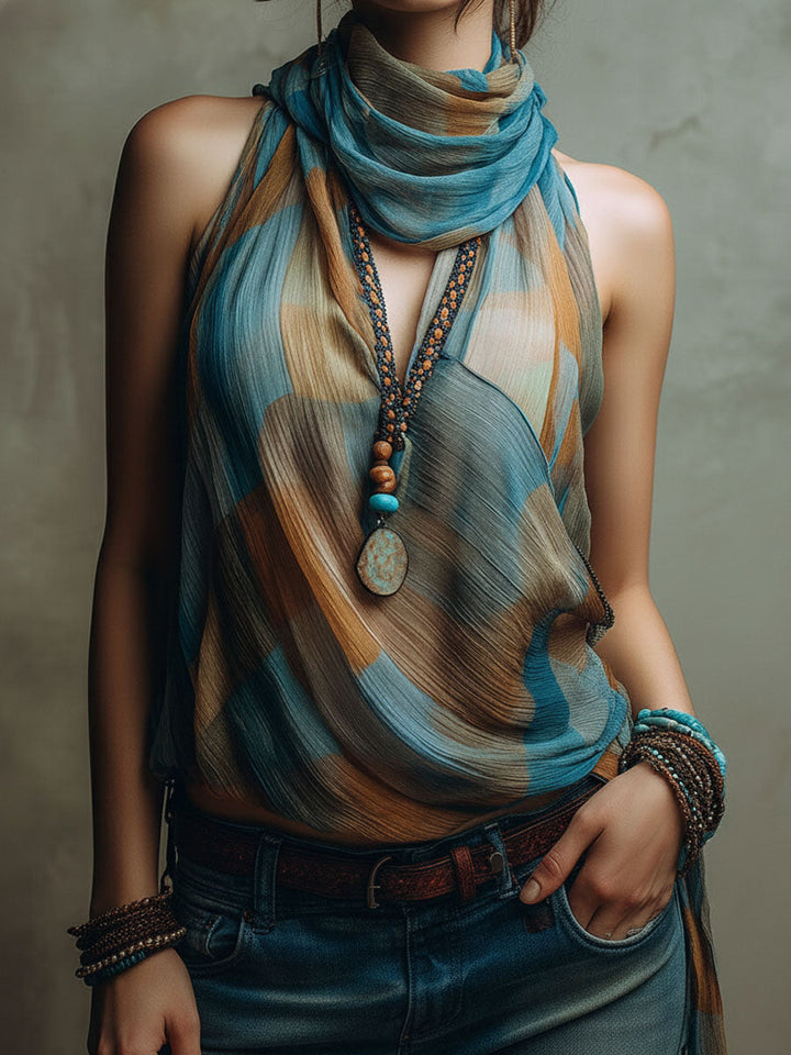 Chiffon Halter Blouse