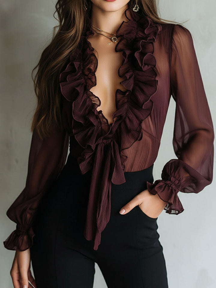 Plum Chiffon Blouse