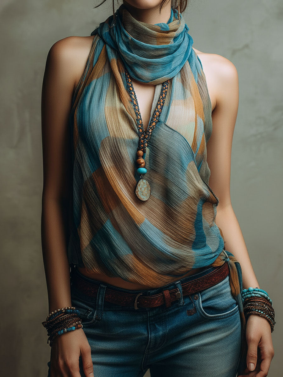 Chiffon Halter Blouse