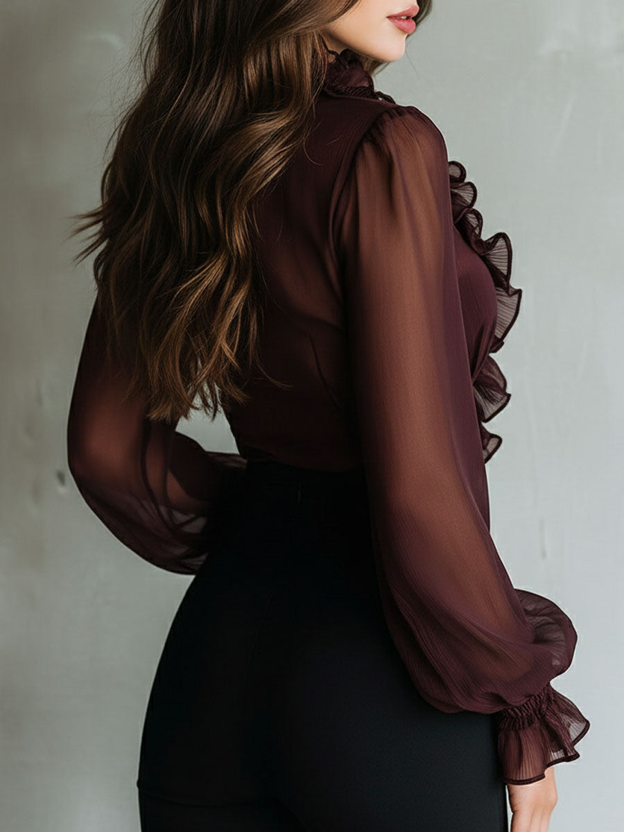 Plum Chiffon Blouse