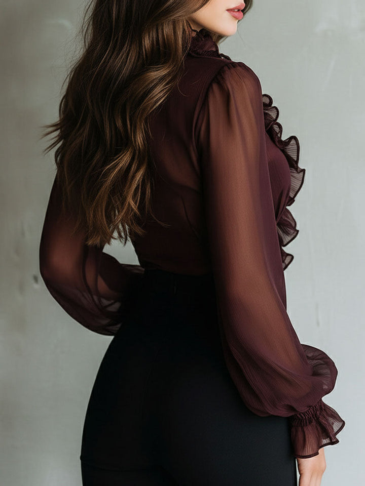 Plum Chiffon Blouse