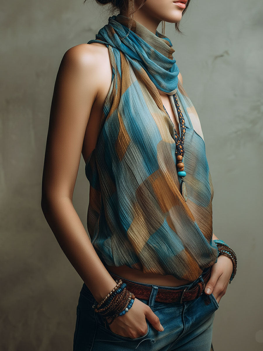 Chiffon Halter Blouse