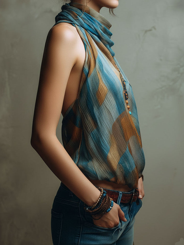 Chiffon Halter Blouse