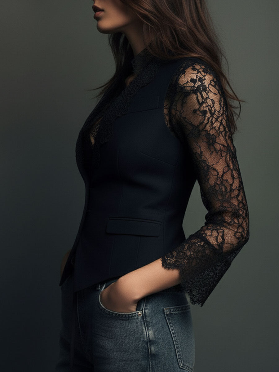 Lace Blazer Top