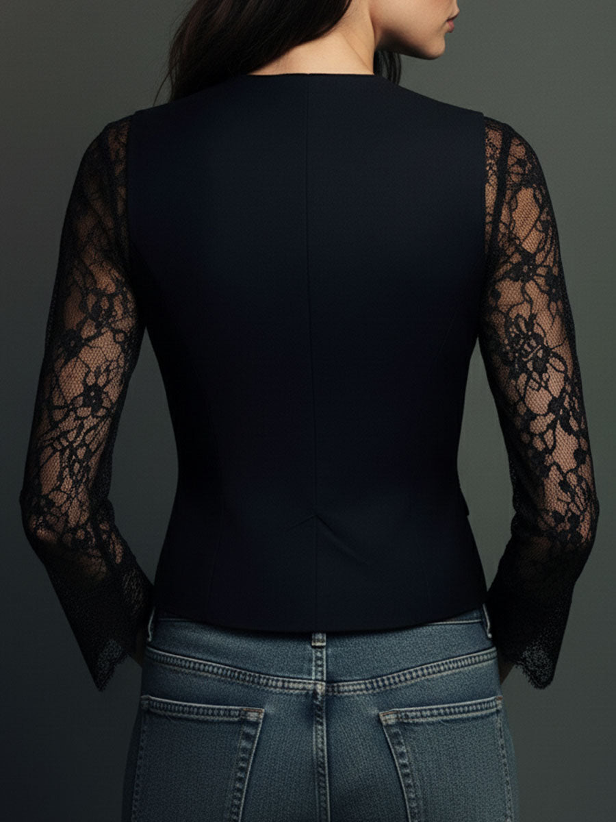 Lace Panel Blazer