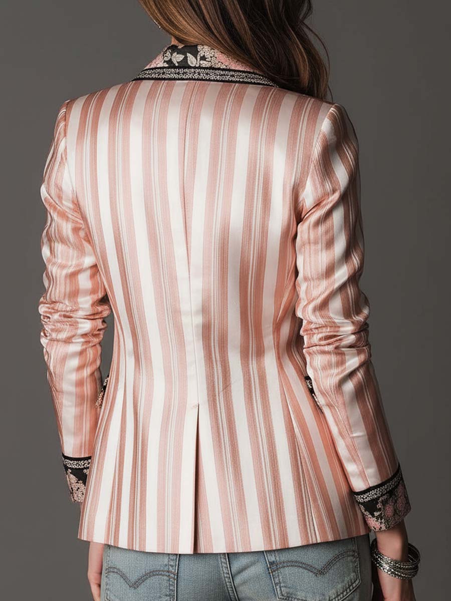 Satin-Stripe Blazer