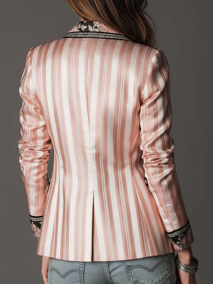 Satin-Stripe Blazer