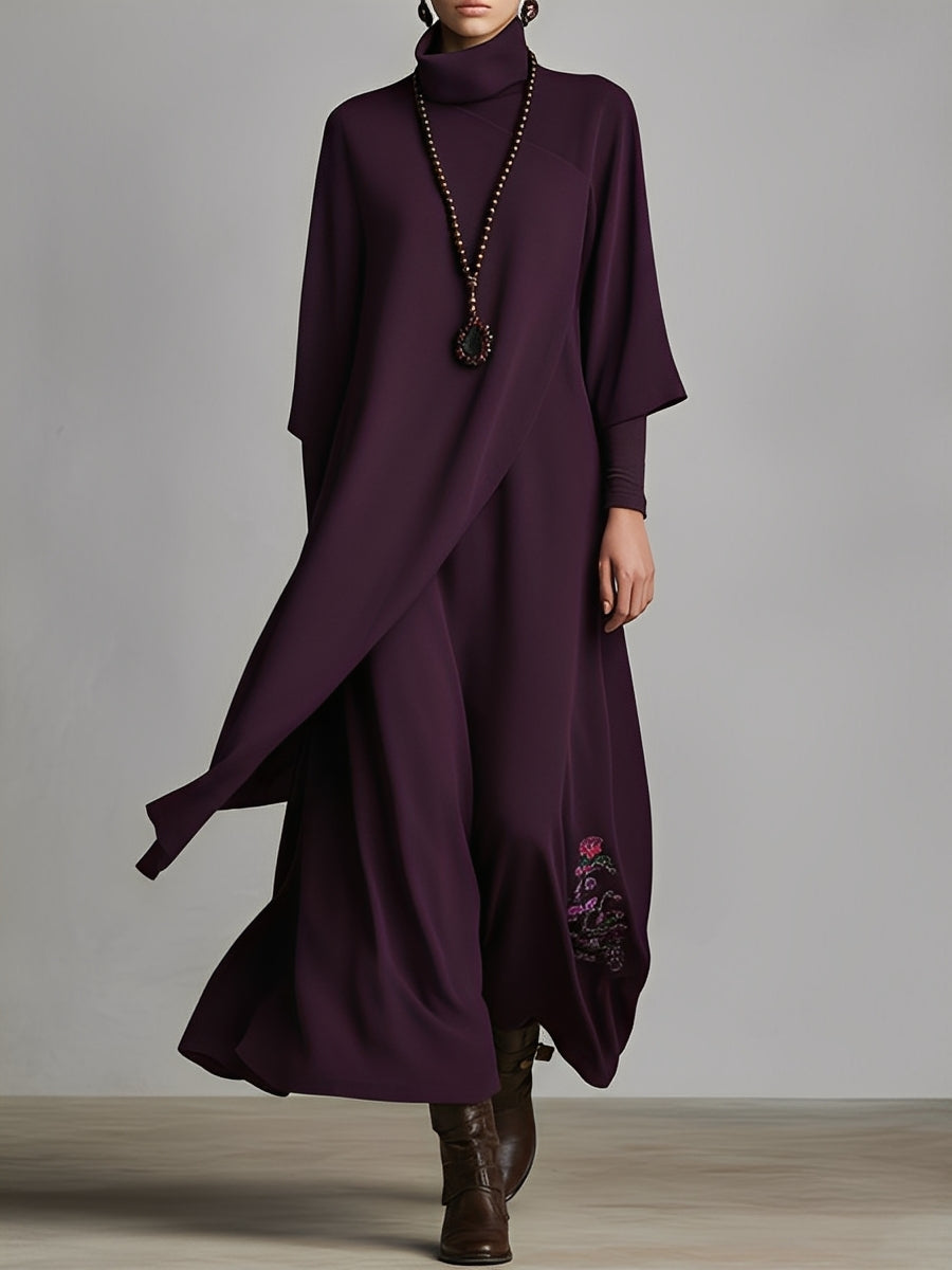 Plum Turtleneck Maxi Dress