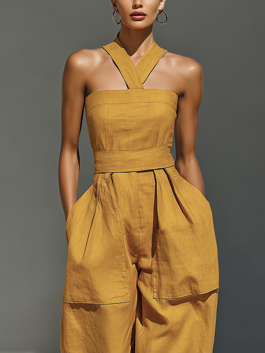 Linen-Blend Jumpsuit