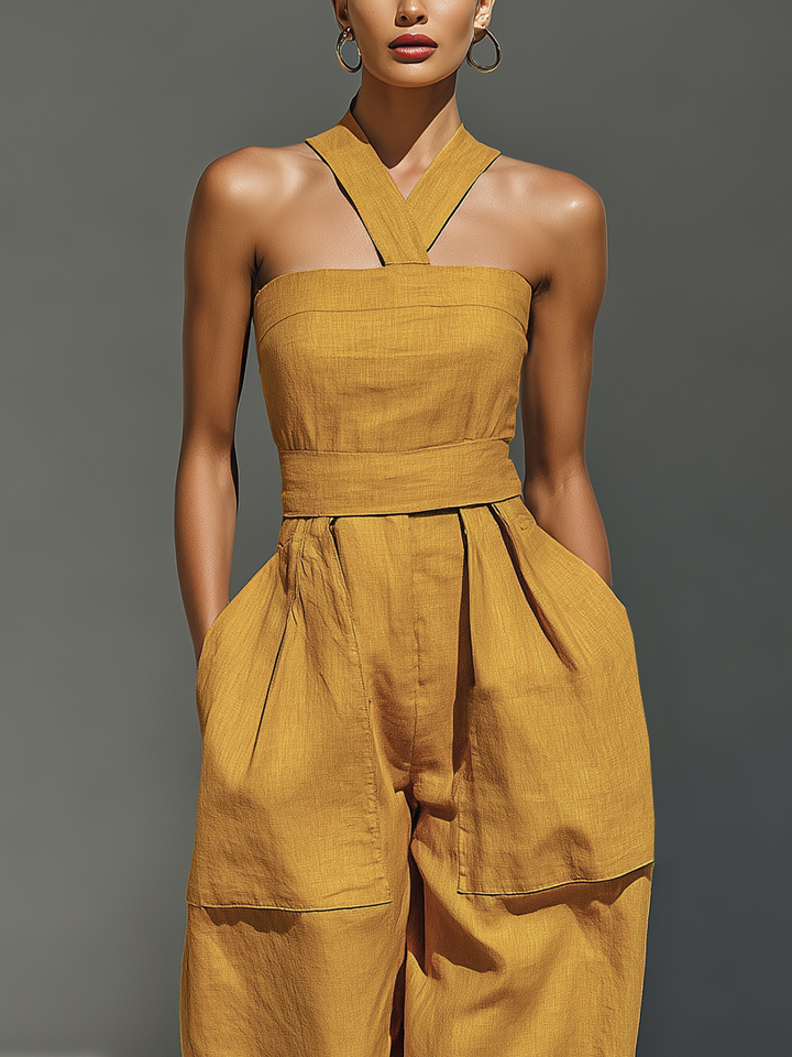 Linen-Blend Jumpsuit