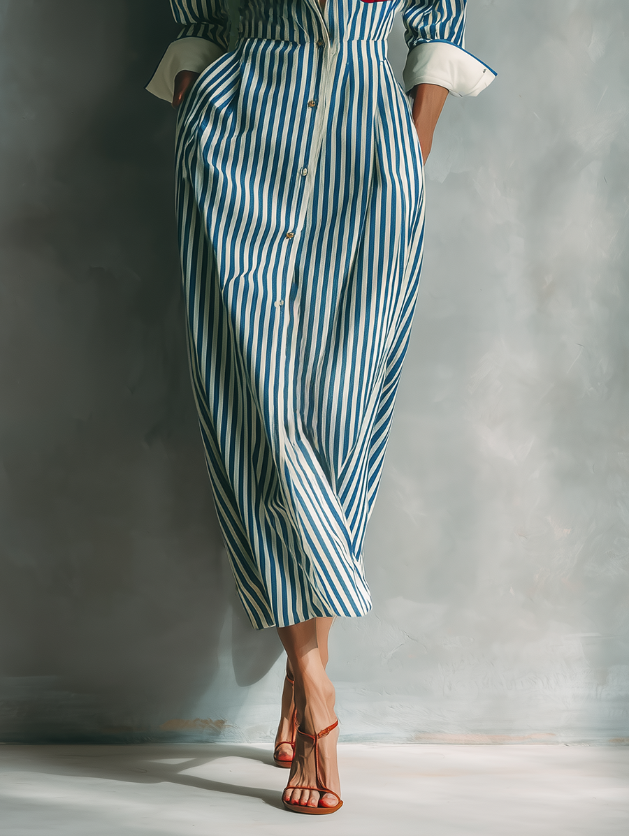 Striped Shirt Dress