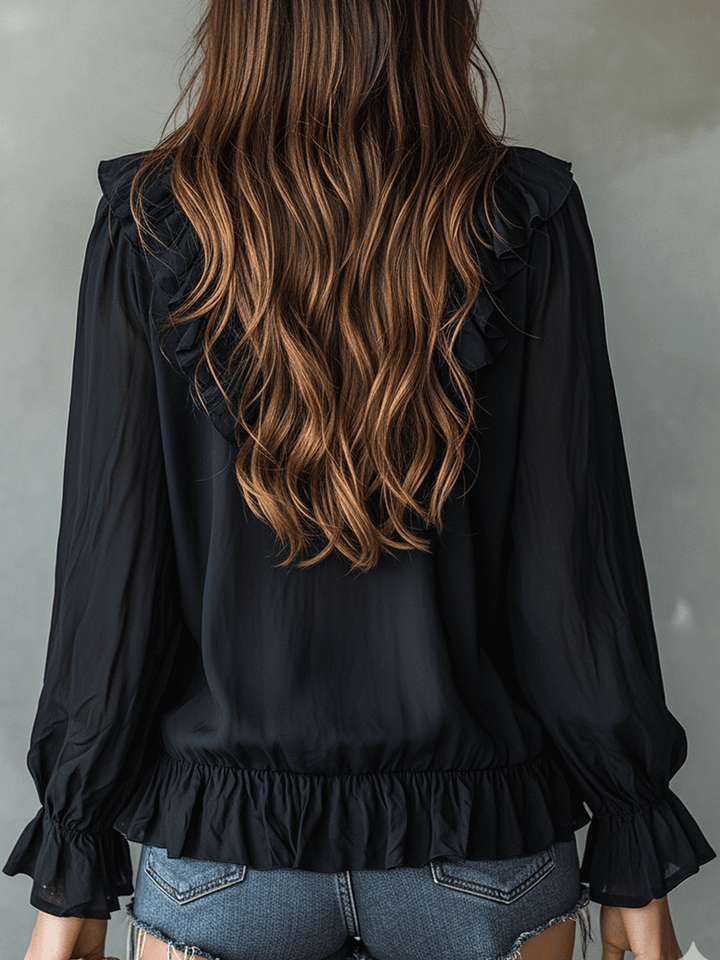Ruffle V-Neck Blouse