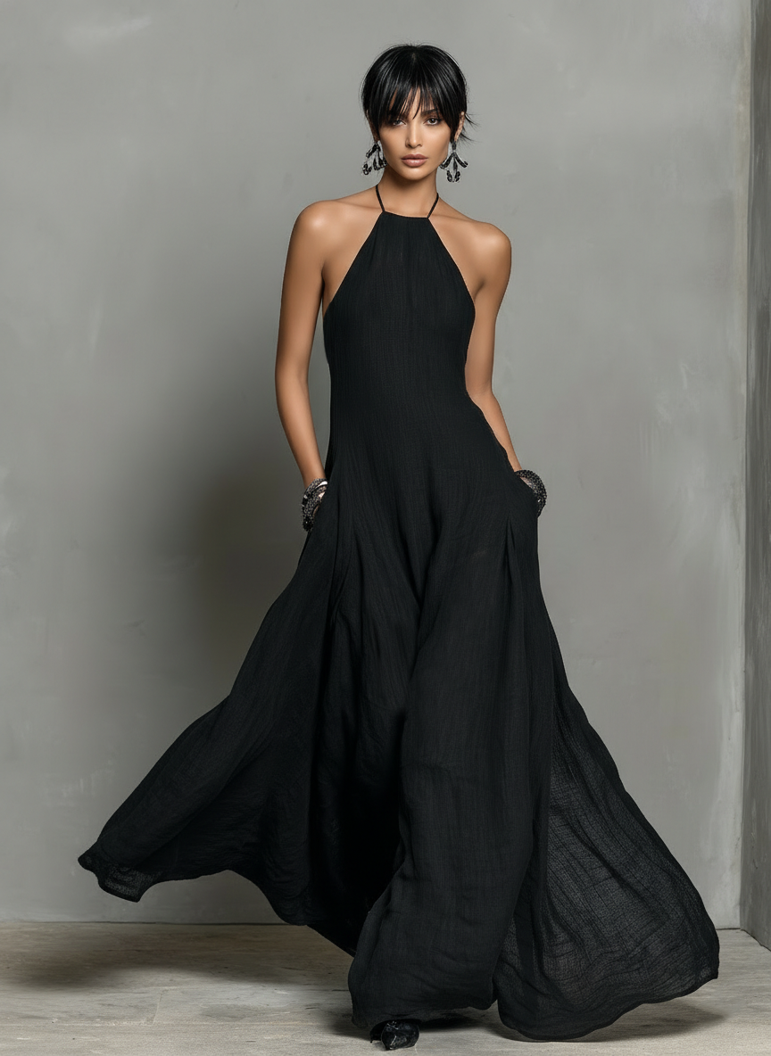 Linen Blend Maxi Dress