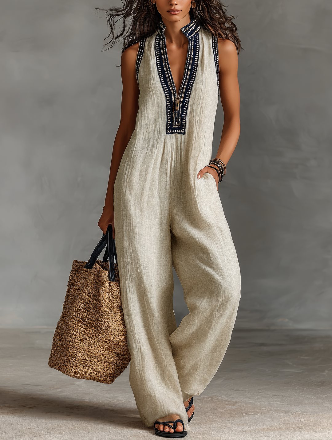 Linen Blend Jumpsuit