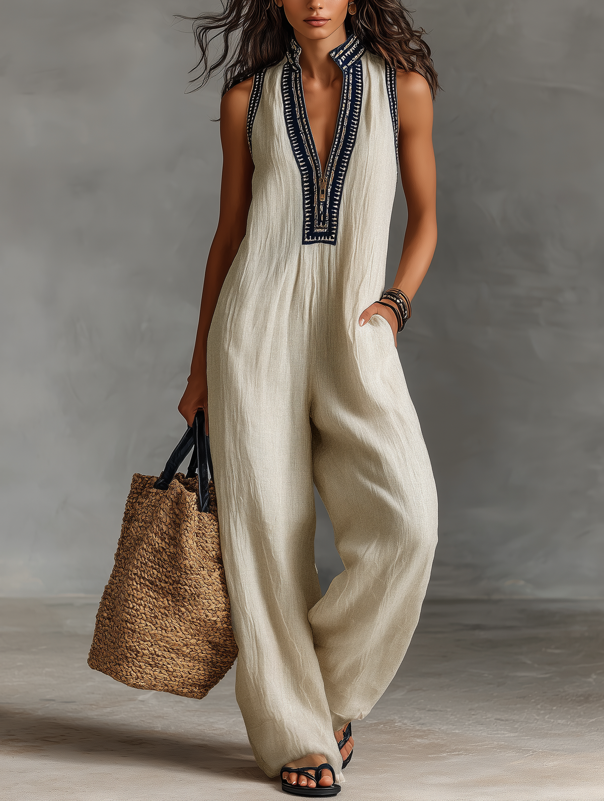 Linen Blend Jumpsuit