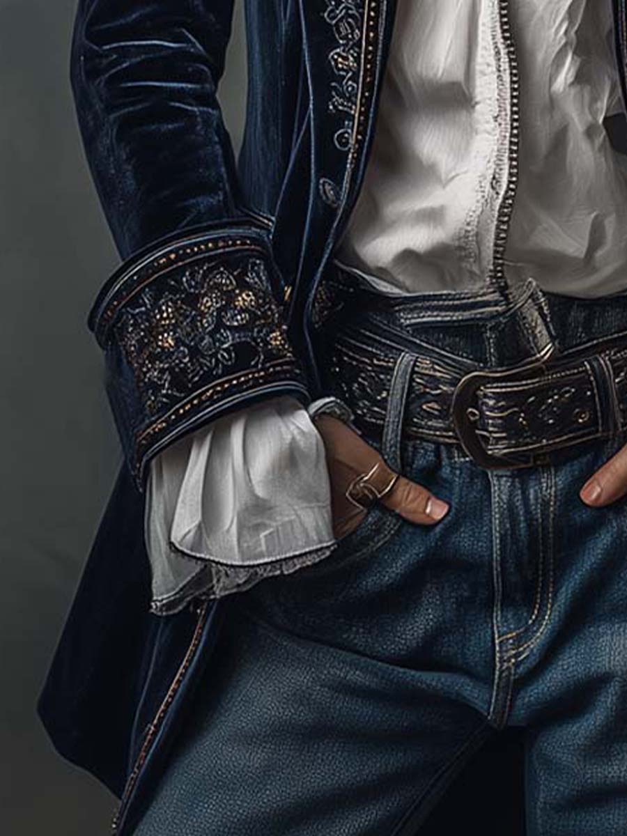 Navy Velvet Jacket